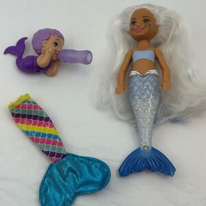 Color Reveal Mermaid doll set-Chelsea, Baby, & Dreamtopia mermaid extra fin